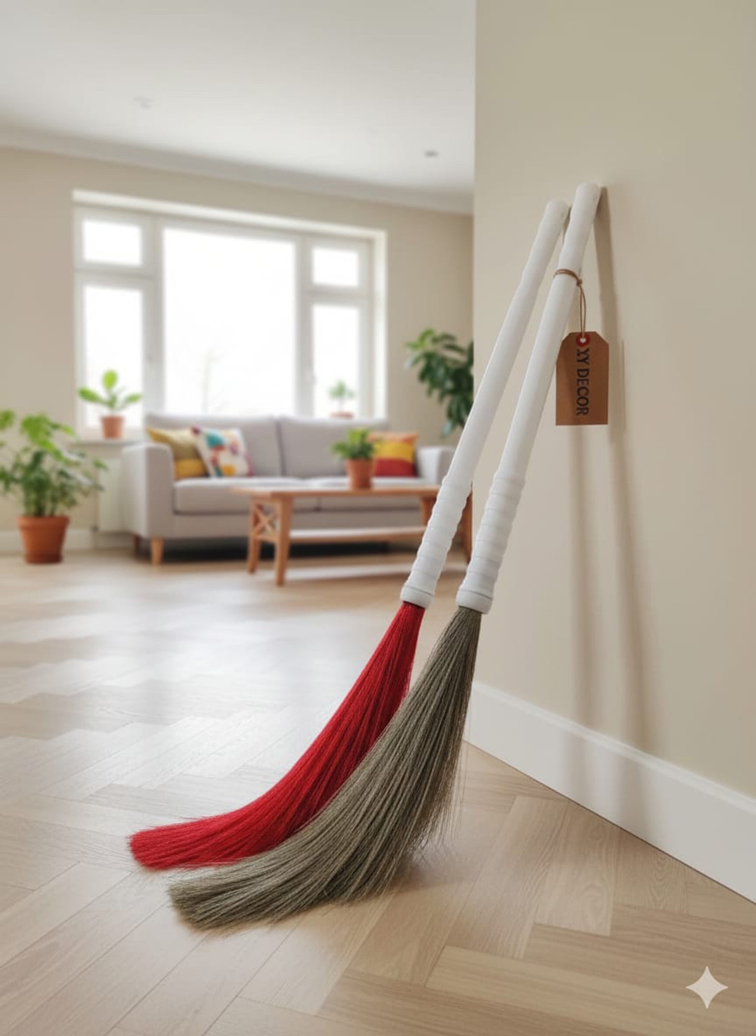 Image of DustOut Washable Broom Plastic Dry Broom (Multicolor, 2 Units)