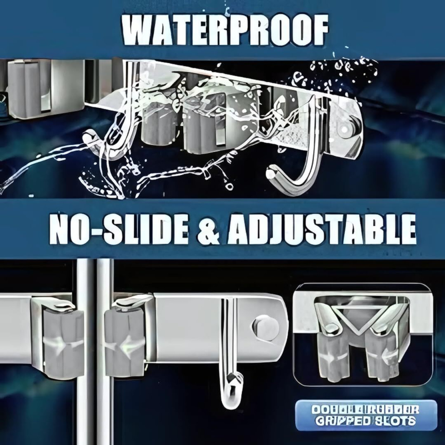 Image of brandstore Steel Stainless Steel Broom Holder (5 Holders)