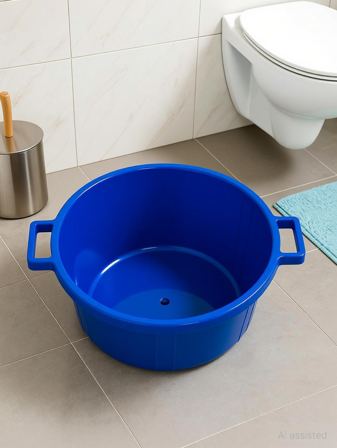 Image of balajiindustry Bucket for Bathroom 25 Litre - Large Plastic Tub Bucket with Handles 25 L Plastic Bucket (Blue)