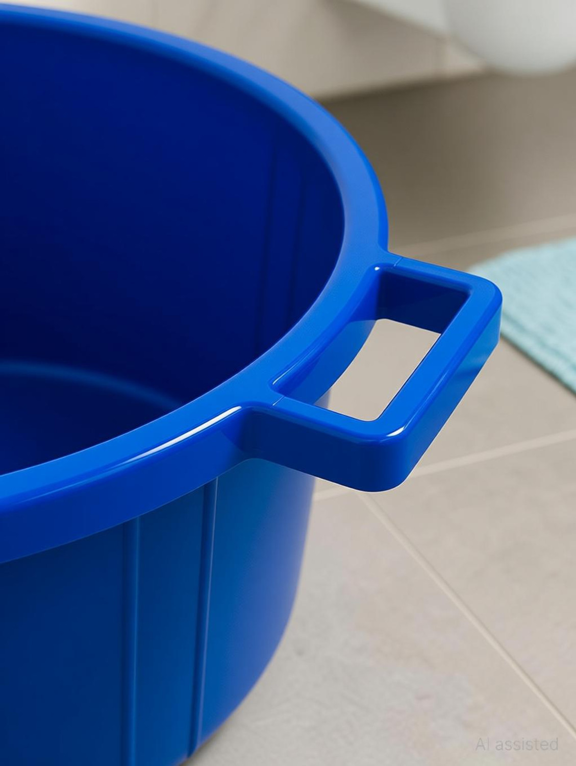 Image of balajiindustry Bucket for Bathroom 25 Litre - Large Plastic Tub Bucket with Handles 25 L Plastic Bucket (Blue)