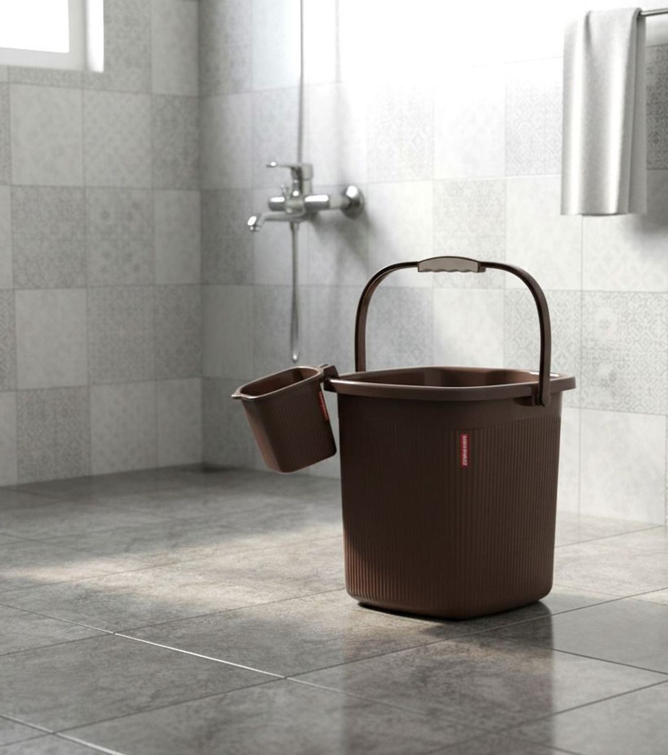 Image of balajiindustry Bucket for Bathroom 25 Litre - Large Plastic Tub Bucket with Handles 25 L Plastic Bucket (Blue)