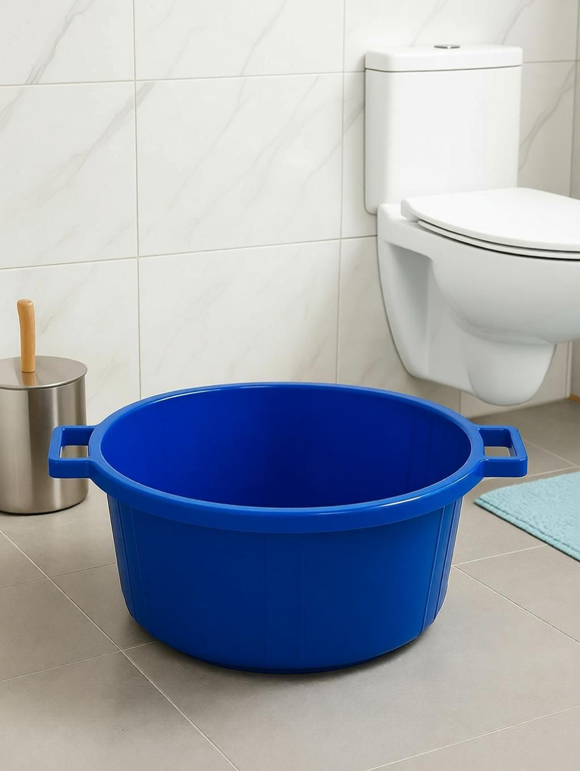 Image of balajiindustry Bucket for Bathroom 25 Litre - Large Plastic Tub Bucket with Handles 25 L Plastic Bucket (Blue)