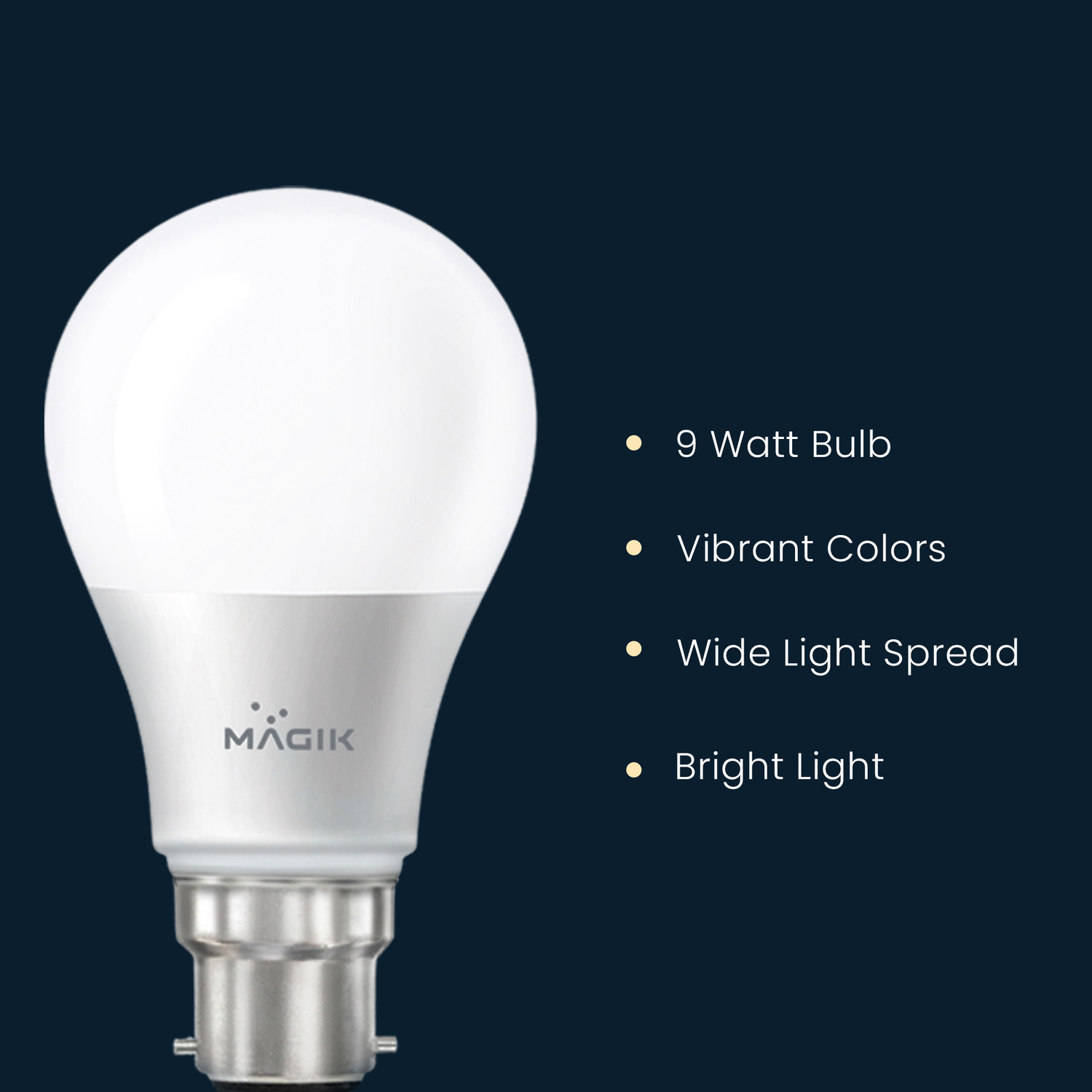Image of Magik 9 W Basic Round B22 LED Bulb (Green)