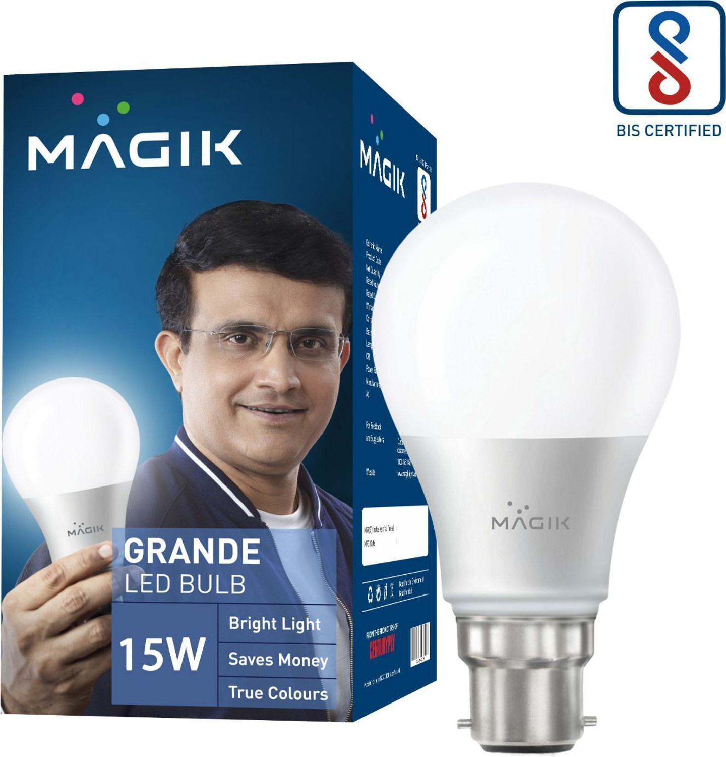 Image of Magik 9 W Basic Round B22 LED Bulb (Green)