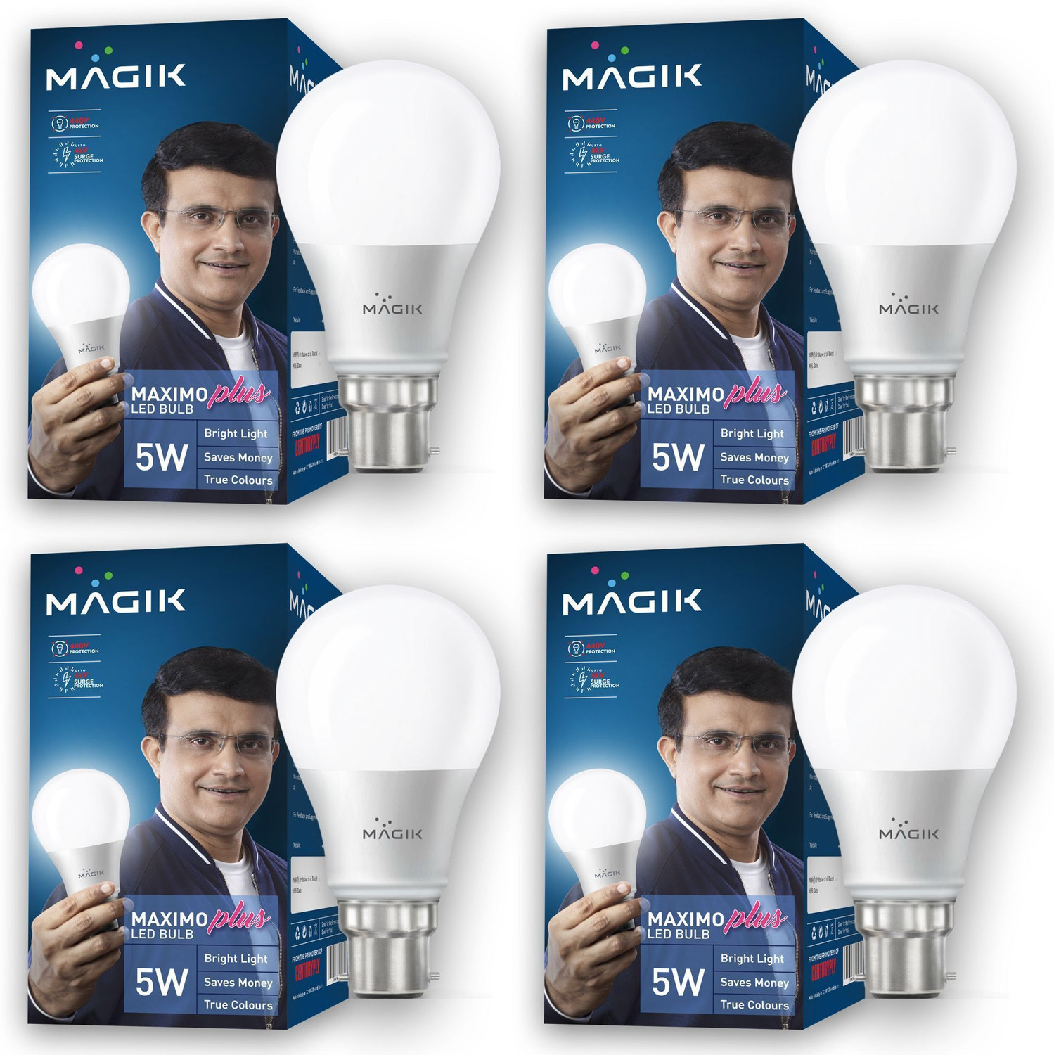 Image of Magik 9 W Basic Round B22 LED Bulb (Green)