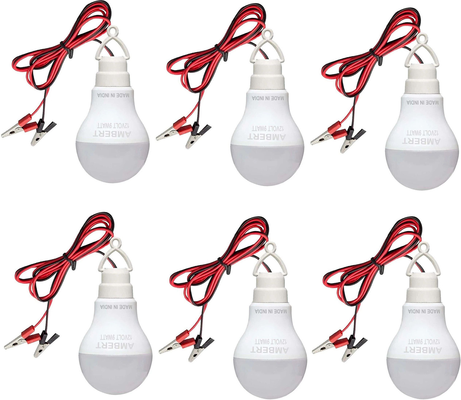 Image of ambert 9 W Basic Globe Plug & Play LED Bulb (White, Pack of 6)