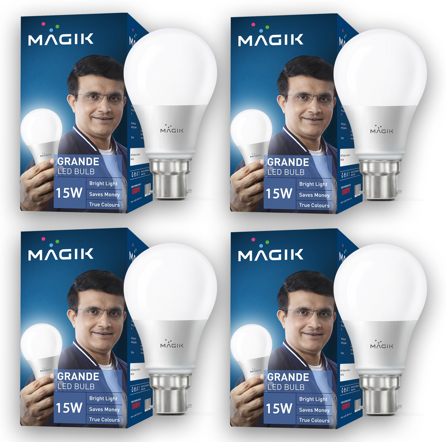 Image of Magik 9 W Basic Round B22 LED Bulb (Green)