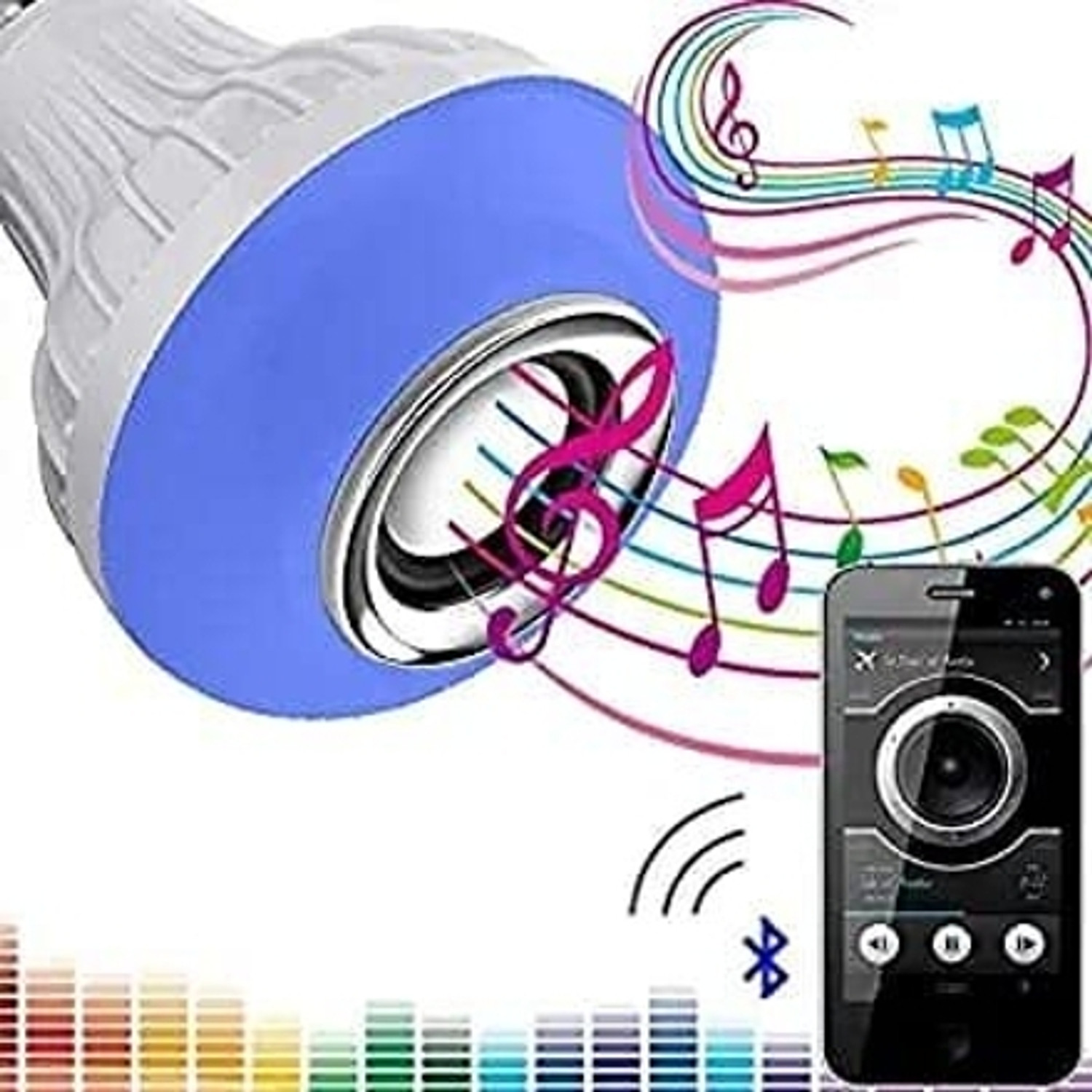 Image of REXBURG 220 W Bluetooth Round B24 LED Bulb (Multicolor, RGB, Red, Pink, Purple, Green, Gold)
