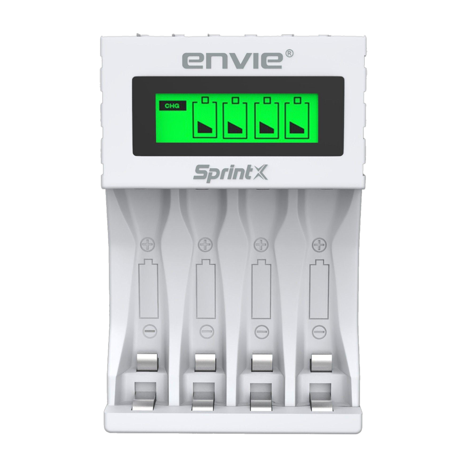 Envie Ultra Fast Charger ECR 11 MC | For AA & AAA Ni-mh Rechargeable Batteries | With LCD Display | 2000MA output current| Compatible with Power Banks | Car Charger | Laptop | Travel Adapter (White) (ECR 11 MC)  Camera Battery Charger