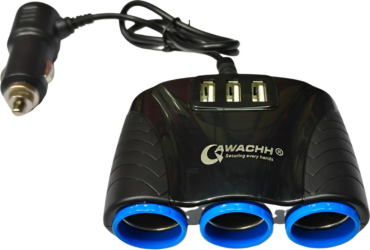 QAWACHH 3.1 Amp Turbo Car Charger  (Black, With USB Cable)