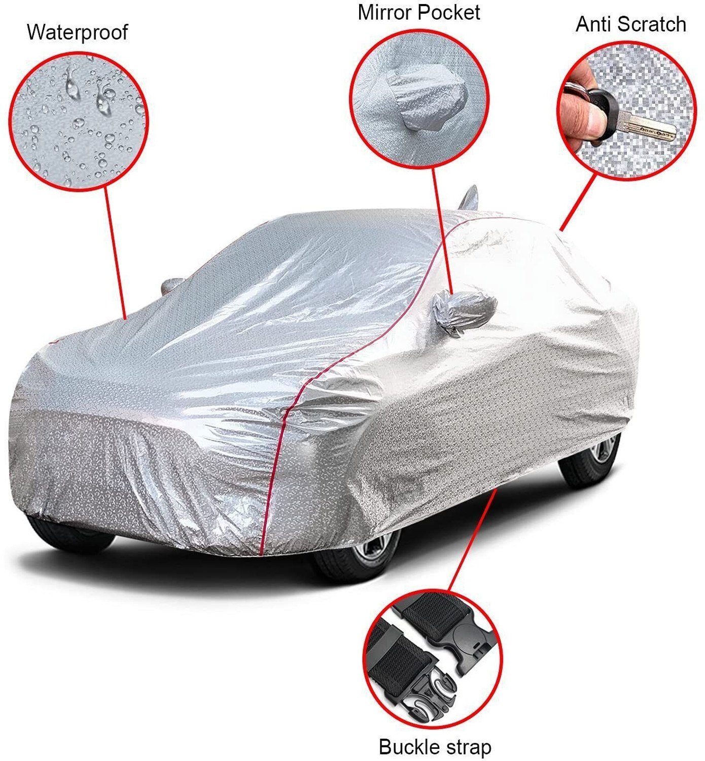 Image of TAXZONE Mahindra XUV 3XO Body Cover (Silver, For 2024, 2024 Models)