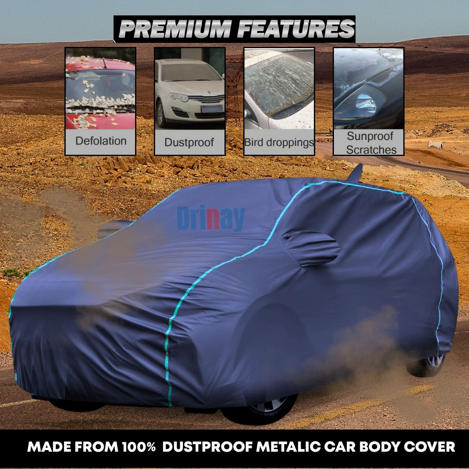 Image of DRINAY Honda Amaze Body Cover (Blue)