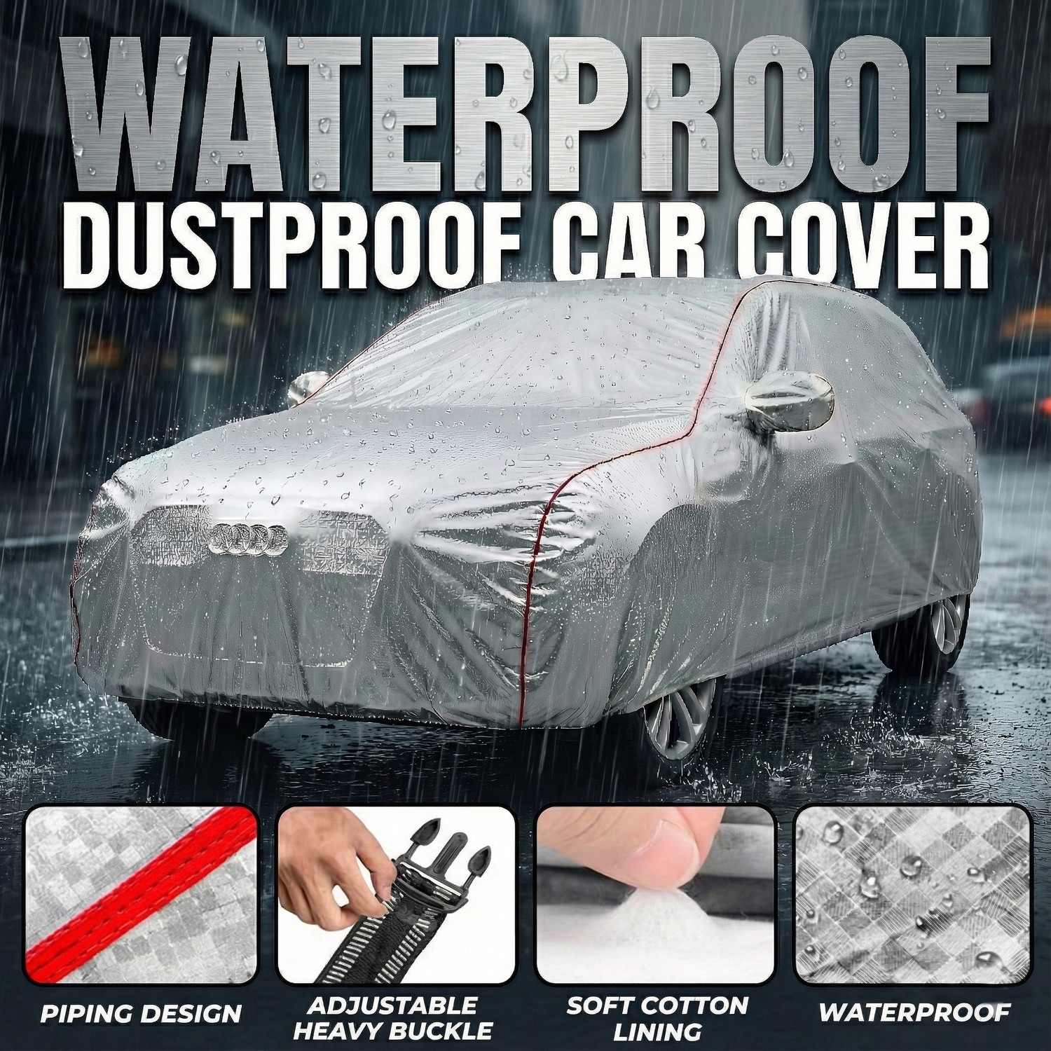 Image of TAXZONE Mahindra XUV 3XO Body Cover (Silver, For 2024, 2024 Models)