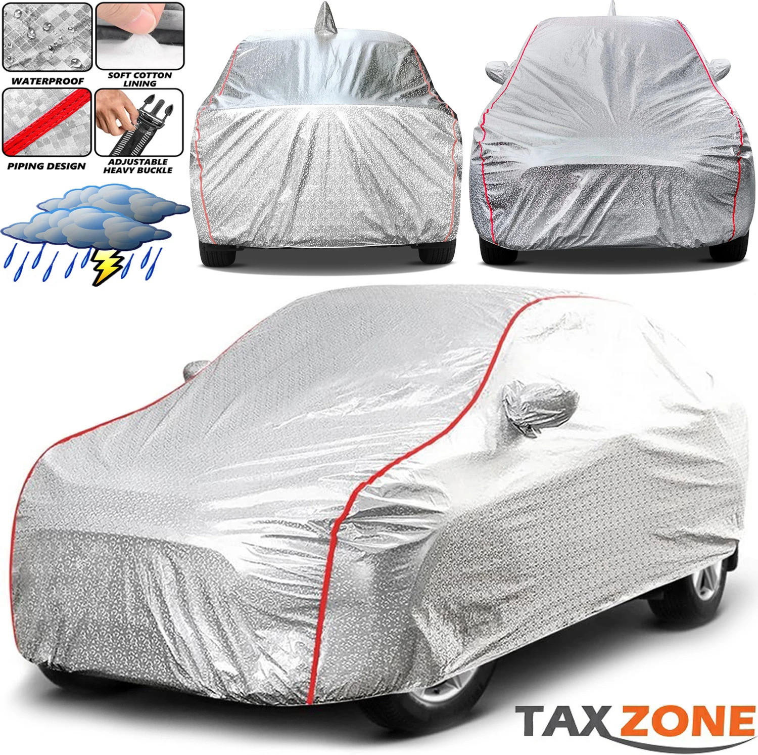 Image of TAXZONE Mahindra XUV 3XO Body Cover (Silver, For 2024, 2024 Models)