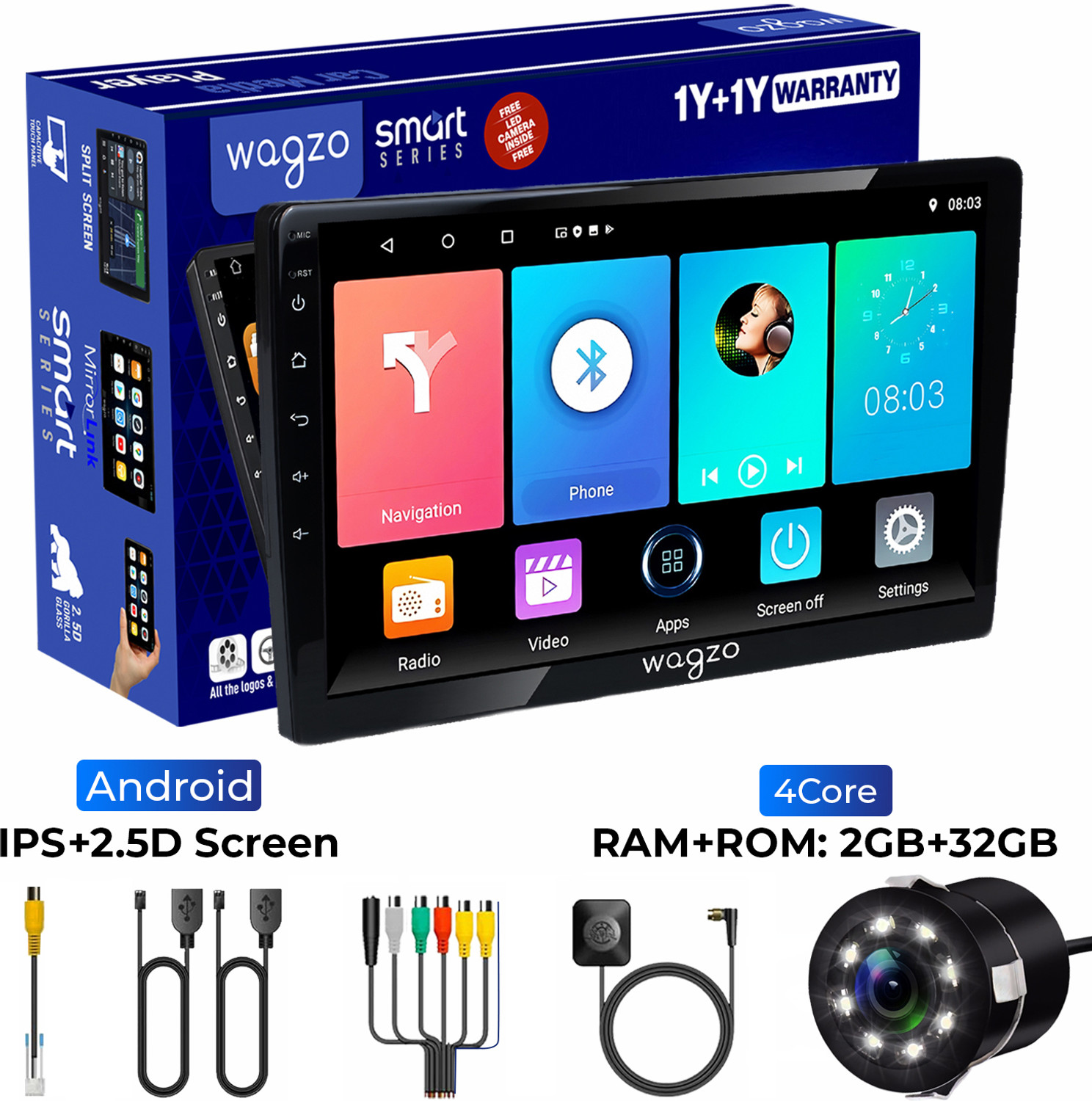 Image of MATIES Media Player With Phone Holder MP3 Player with BT /FM /USB /AUX For-Zen Estilo Car Stereo (Single Din)
