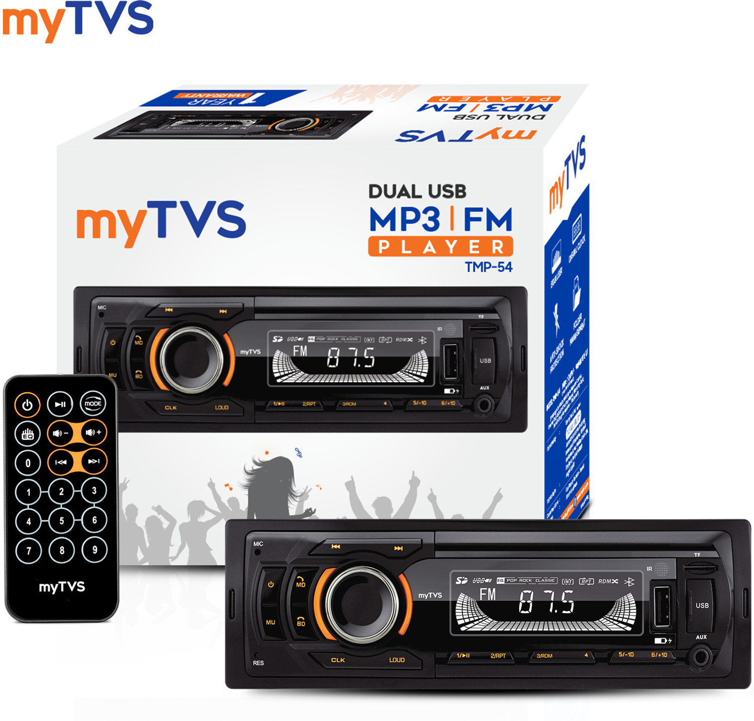 Image of MATIES Media Player With Phone Holder MP3 Player with BT /FM /USB /AUX For-Zen Estilo Car Stereo (Single Din)