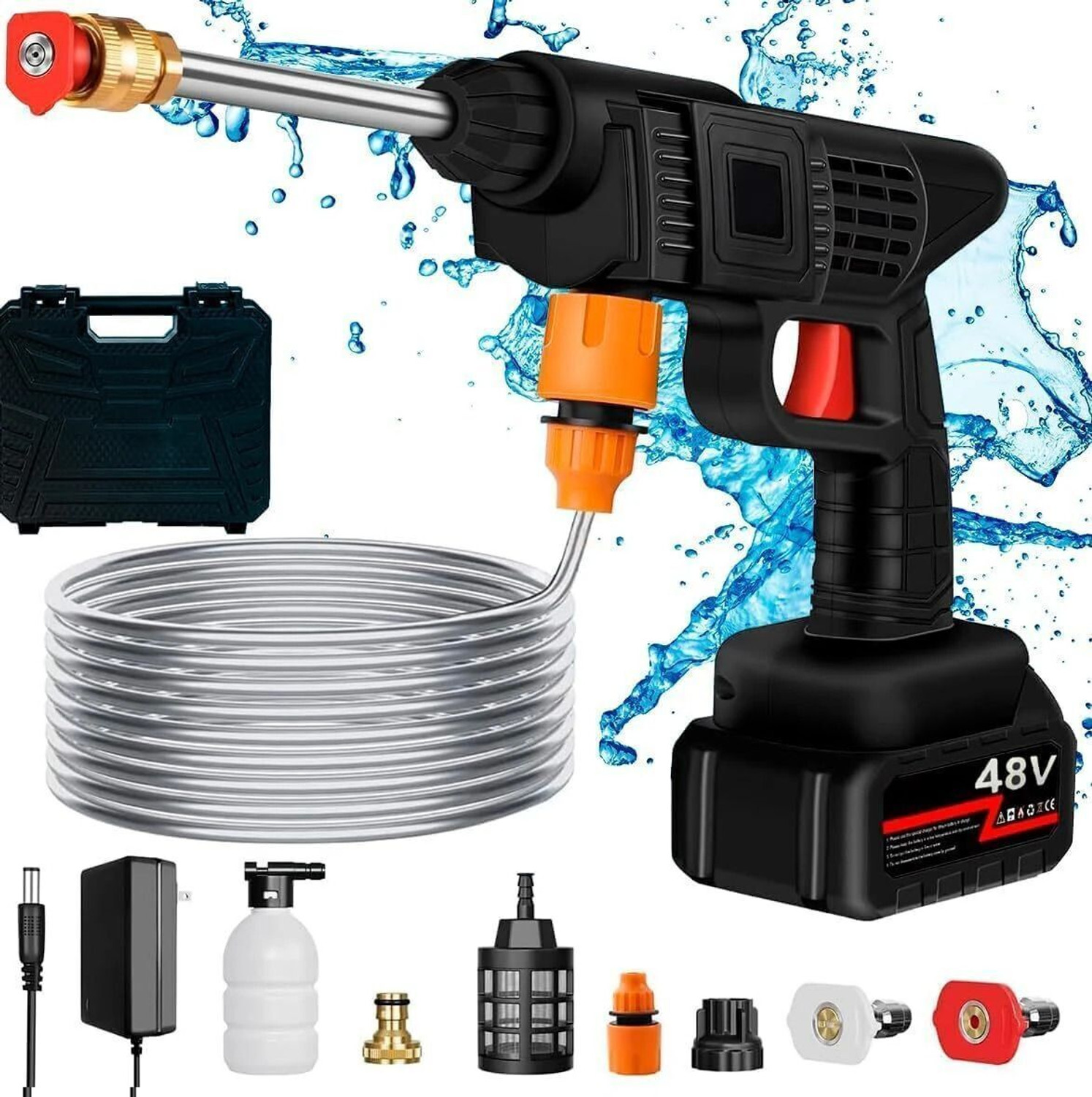 Image of Rlstore Wireless High Pressure Washer Water Spray Gun for Car Wash Bike Washing Cleaning Pressure Washer