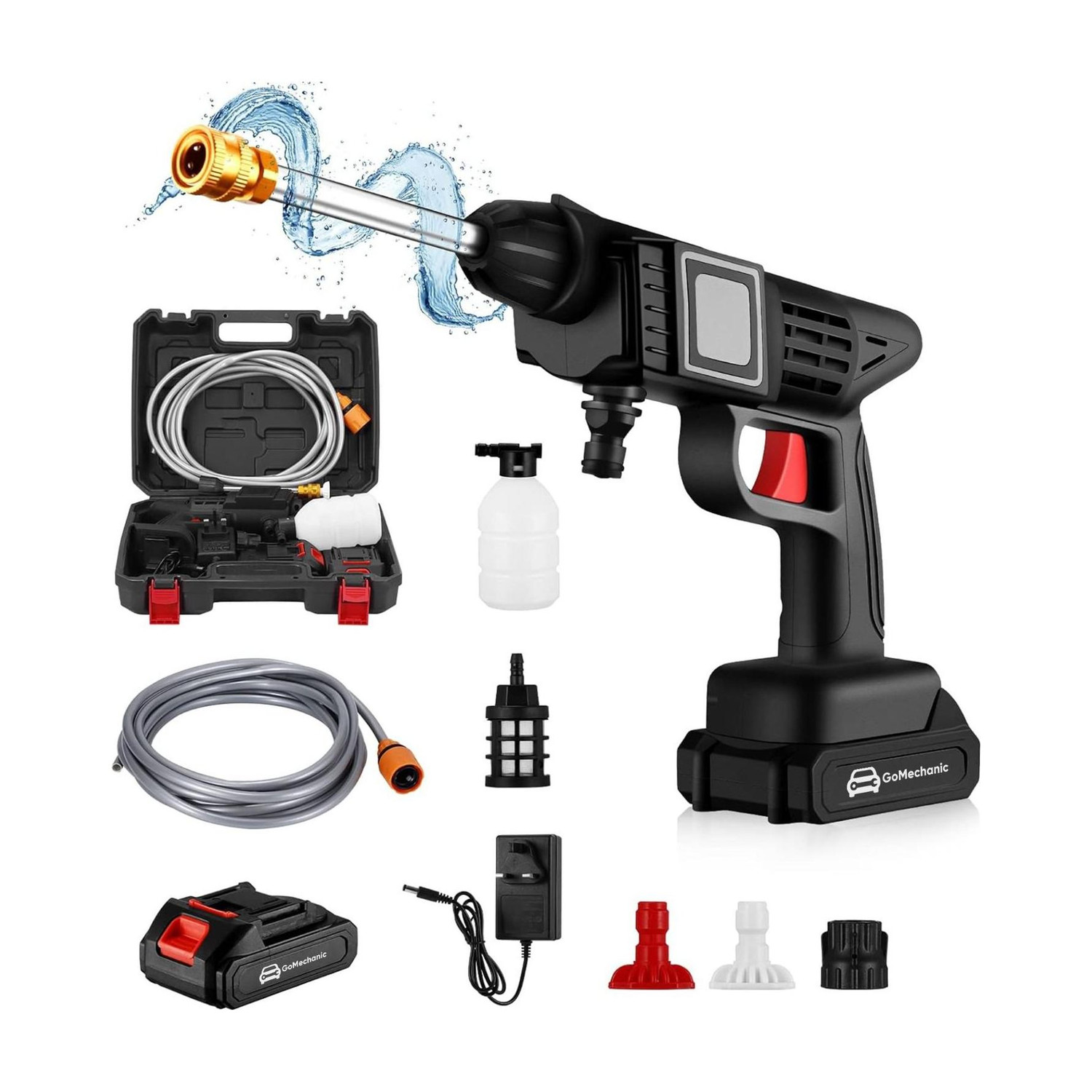 220 Watts Motor, 2 Batteries and a 5M Hose Pipe Wireless Pressure Wash