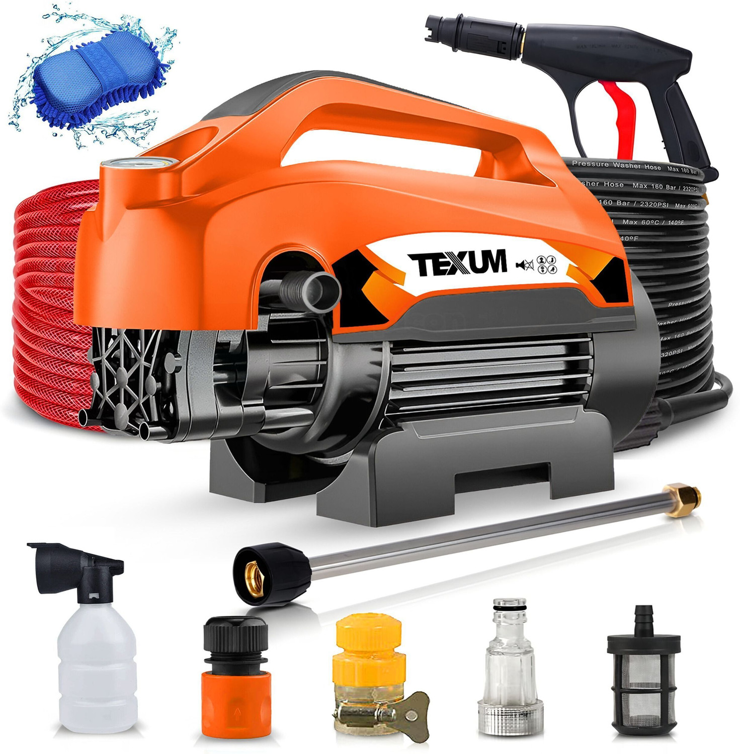Texum TX-75 2.5kW 175 Bar Pressure Washer – 8m Hose