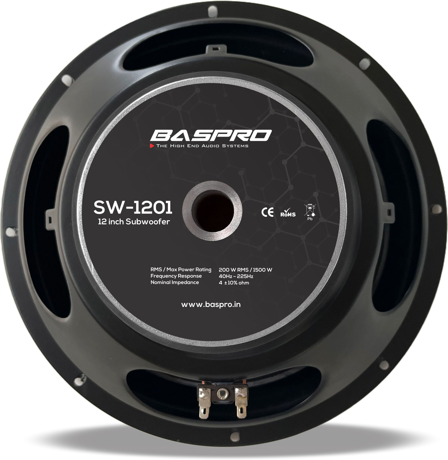 Image of BASPRO SW-1201 12 inch Subwoofer Black CD line Cone for Automotive and Home Bass Audio Systems Subwoofer (Powered , RMS Power: 200 W)