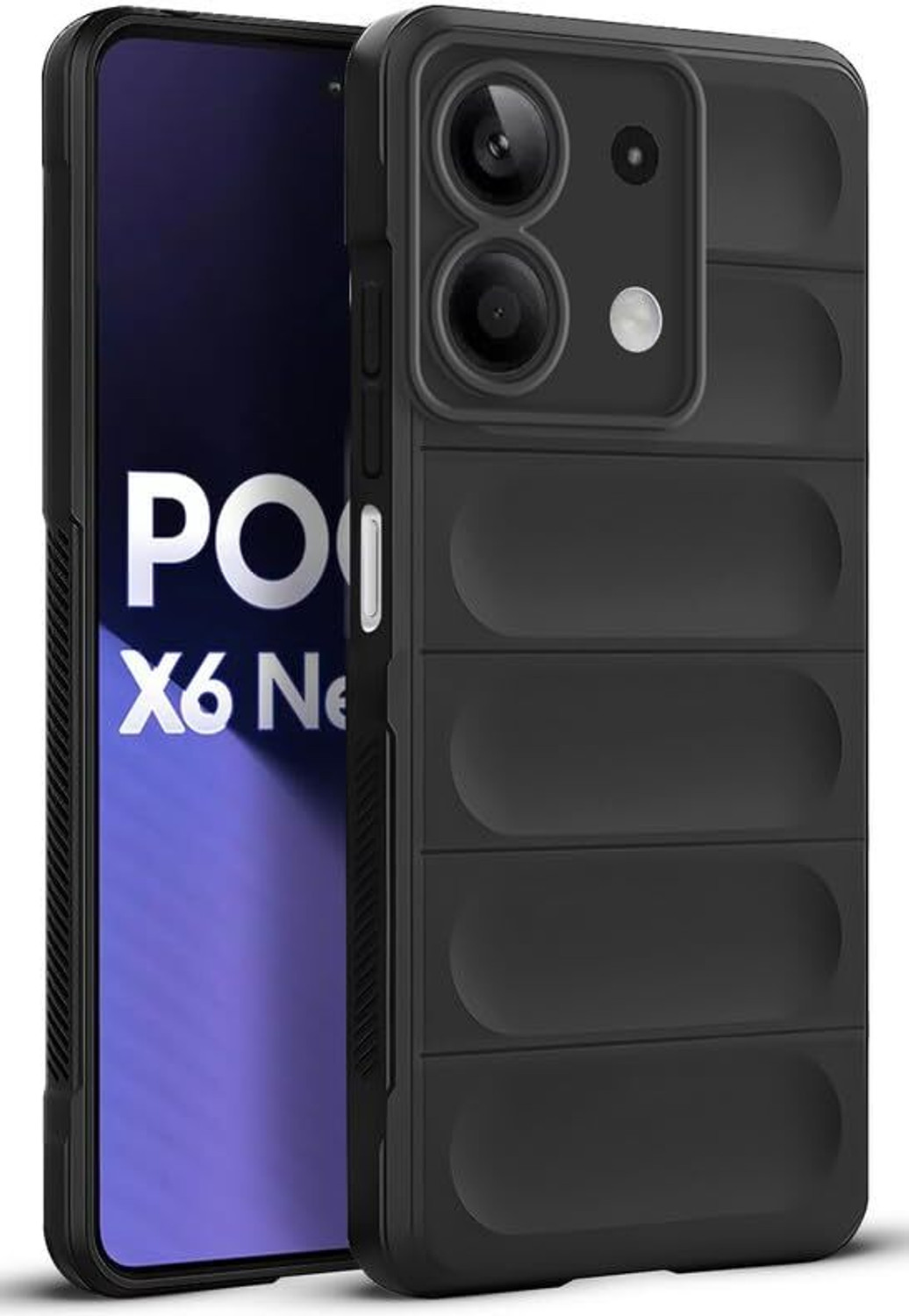 Image of MatteSmoke Back Cover for Poco X6 Neo 5G (Black, 3D Case, Rubber, Pack of: 1)