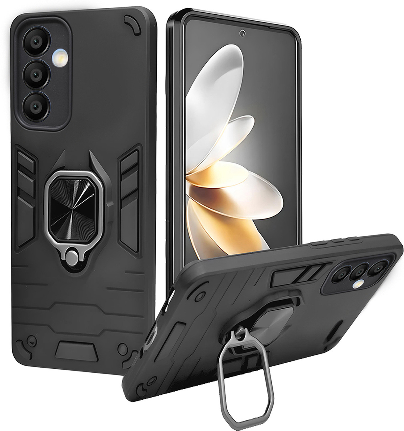 Image of RUNICHA Back Cover for SAMSUNG Galaxy A55 5G (Blue, Shock Proof, Metal, Rubber, Pack of: 1)