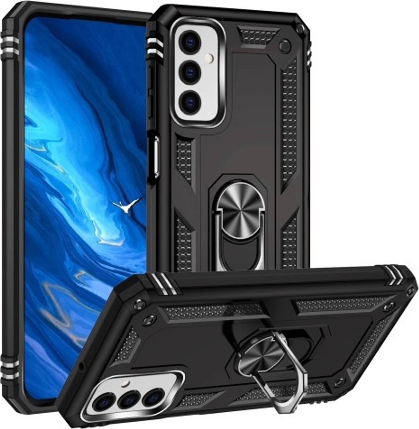 Image of RUNICHA Back Cover for SAMSUNG Galaxy A55 5G (Blue, Shock Proof, Metal, Rubber, Pack of: 1)