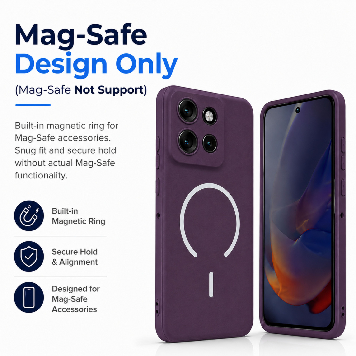 Image of SBMS Back Cover for Motorola Moto Edge 50 Neo 5G (Purple, Shock Proof, Silicon, Pack of: 1)
