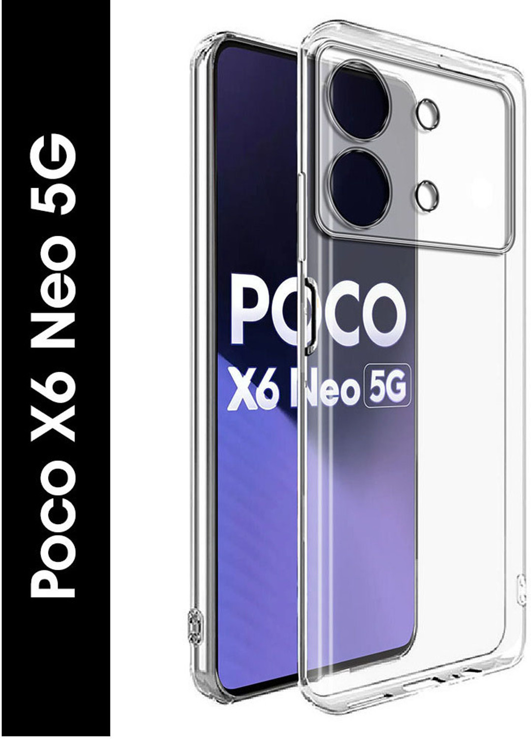 Image of MatteSmoke Back Cover for Poco X6 Neo 5G (Black, 3D Case, Rubber, Pack of: 1)