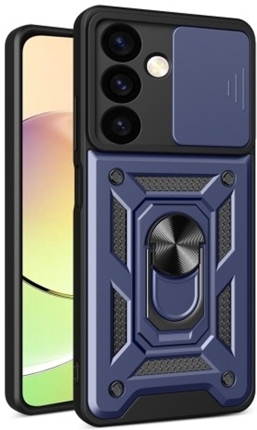 Image of RUNICHA Back Cover for SAMSUNG Galaxy A55 5G (Blue, Shock Proof, Metal, Rubber, Pack of: 1)