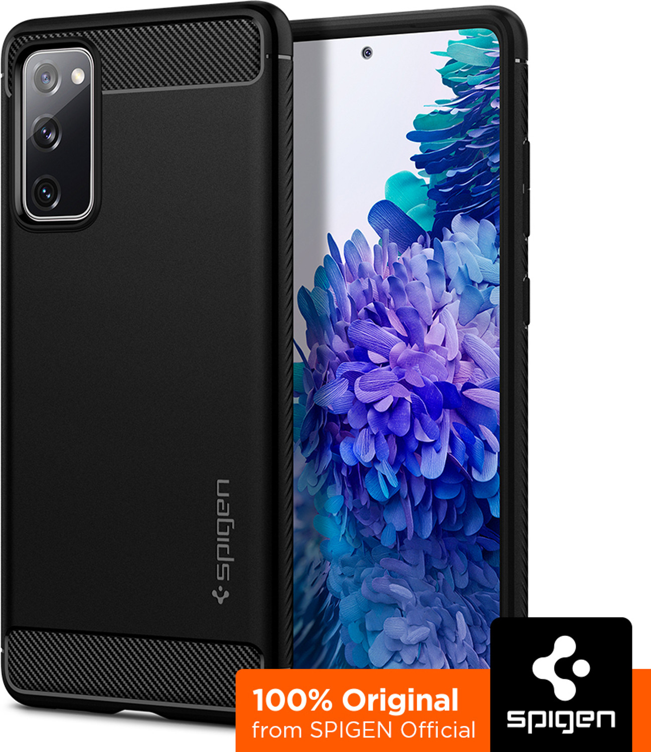 Spigen Back Cover for SAMSUNG Galaxy S20 FE  (Black, Rugged Armor)