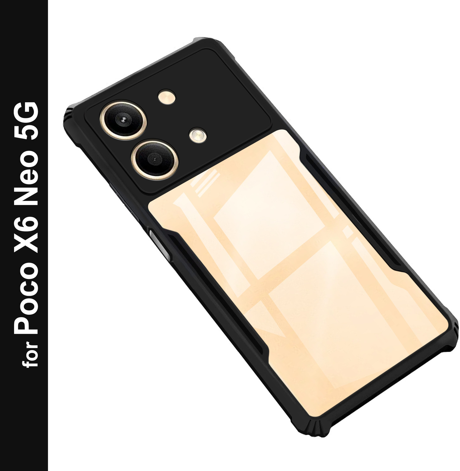 Image of MatteSmoke Back Cover for Poco X6 Neo 5G (Black, 3D Case, Rubber, Pack of: 1)