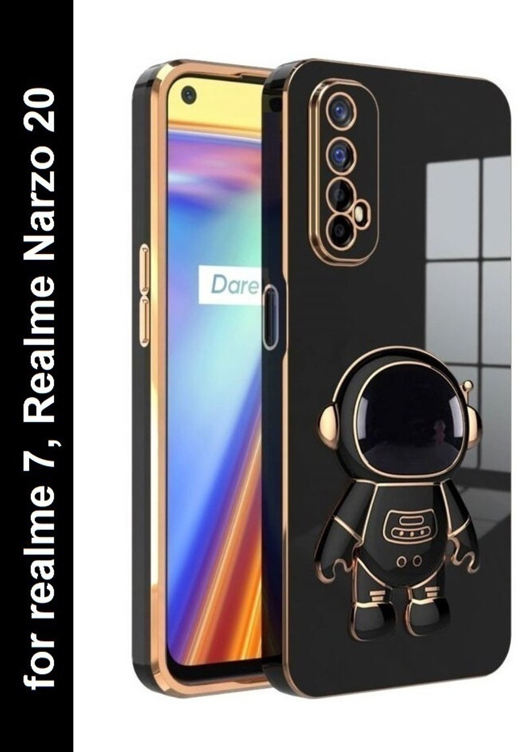 Image of BOZTI Back Cover for Realme 7 Pro (Black, Rugged Armor, Pack of: 1)