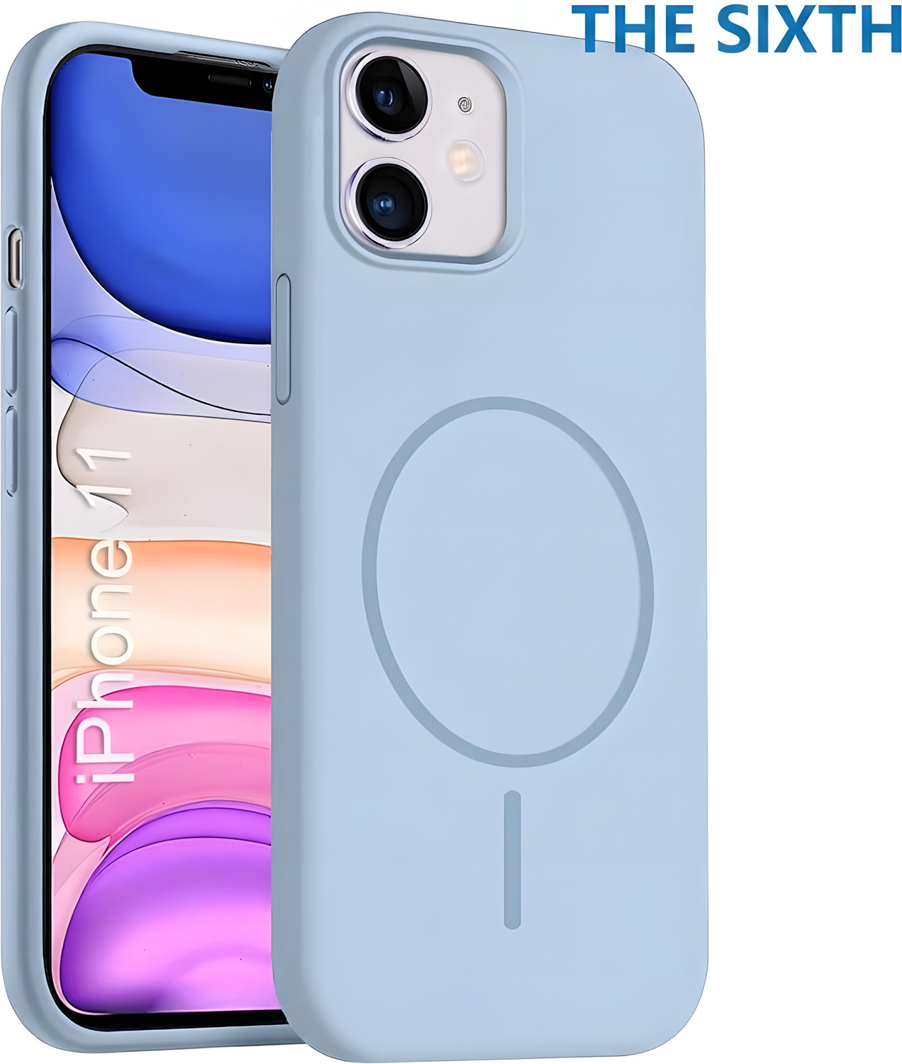 Image of The Sixth Back Cover for Iphone 11 (Blue, Silicon, Pack of: 1)