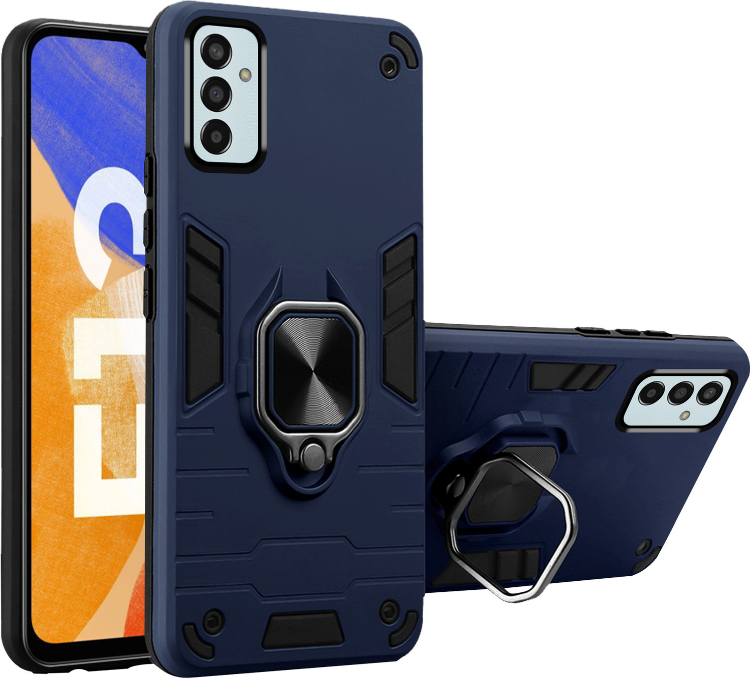 Image of RUNICHA Back Cover for SAMSUNG Galaxy A55 5G (Blue, Shock Proof, Metal, Rubber, Pack of: 1)