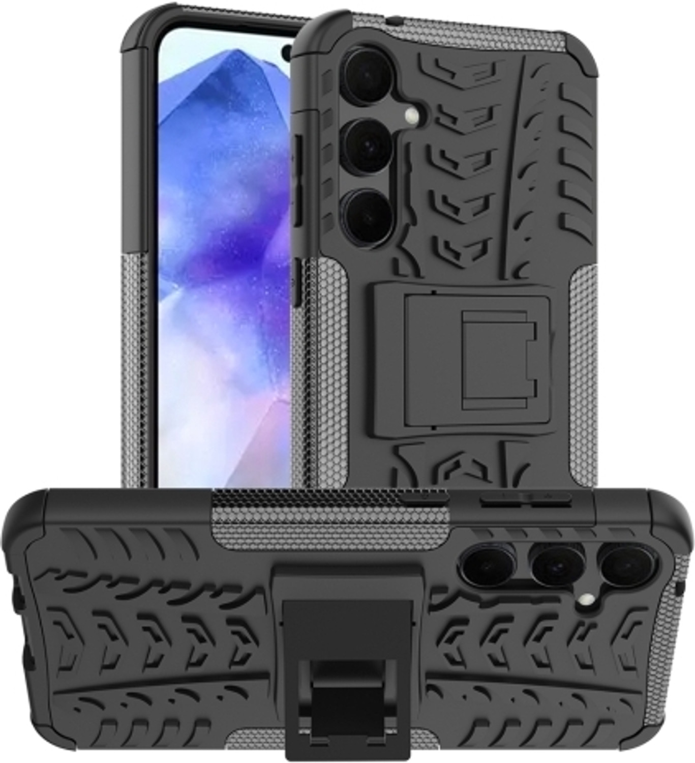 Image of RUNICHA Back Cover for SAMSUNG Galaxy A55 5G (Blue, Shock Proof, Metal, Rubber, Pack of: 1)