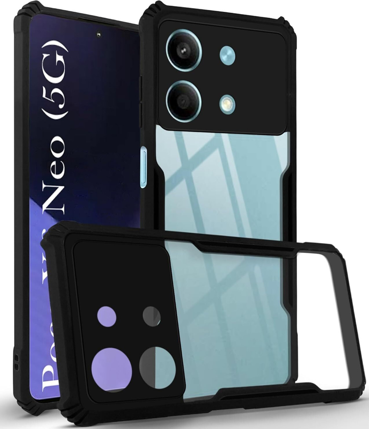 Image of MatteSmoke Back Cover for Poco X6 Neo 5G (Black, 3D Case, Rubber, Pack of: 1)