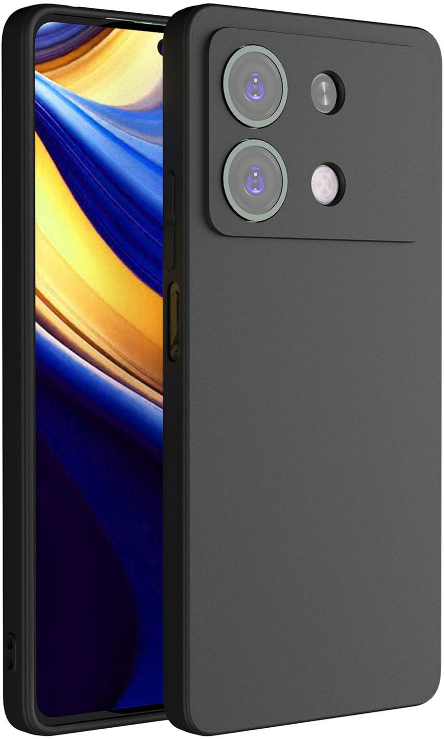 Image of MatteSmoke Back Cover for Poco X6 Neo 5G (Black, 3D Case, Rubber, Pack of: 1)