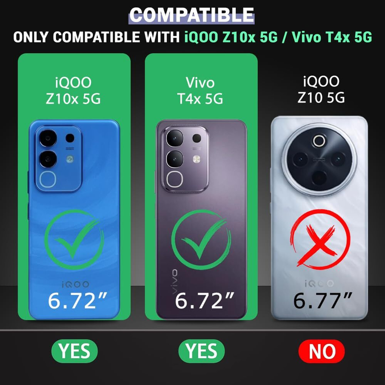 Image of Casener Back Cover for vivo T4x 5G (Beige, Transparent, Shock Proof, Thermoplastic Polyurethane, Pack of: 1)
