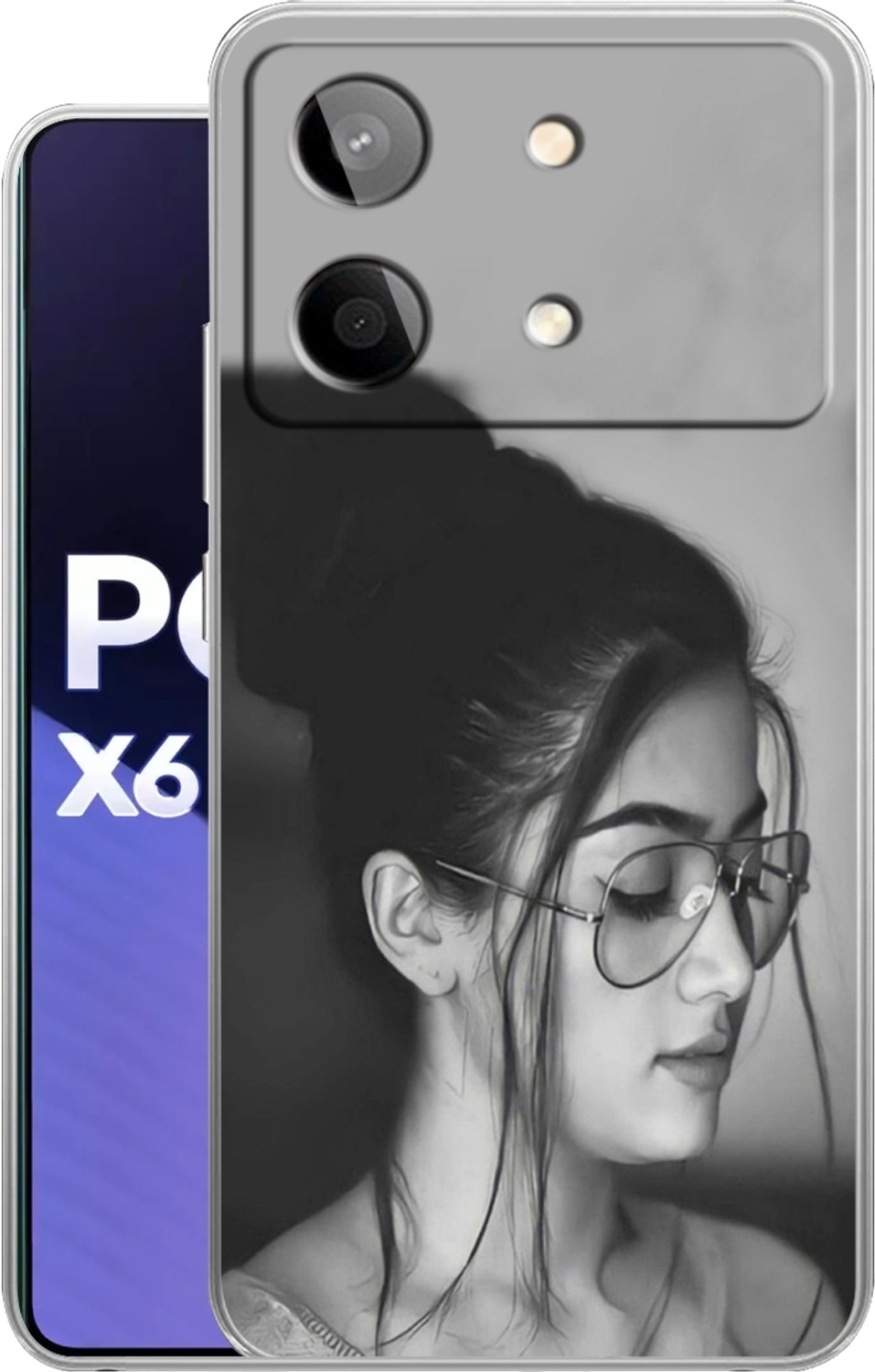 Image of MatteSmoke Back Cover for Poco X6 Neo 5G (Black, 3D Case, Rubber, Pack of: 1)