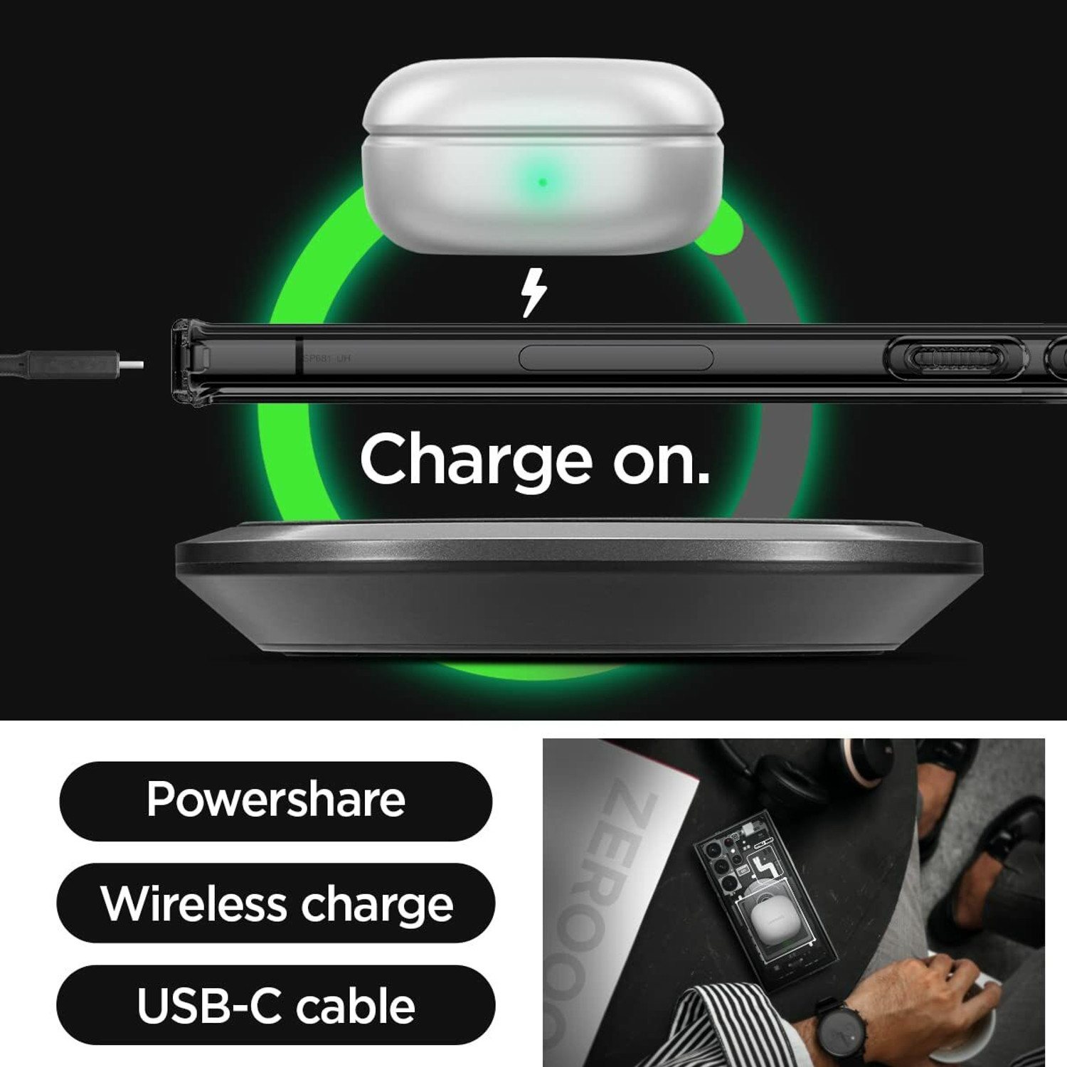 Image of Spigen Ultra Hybrid Zero One Back Cover for Samsung Galaxy S23 Ultra