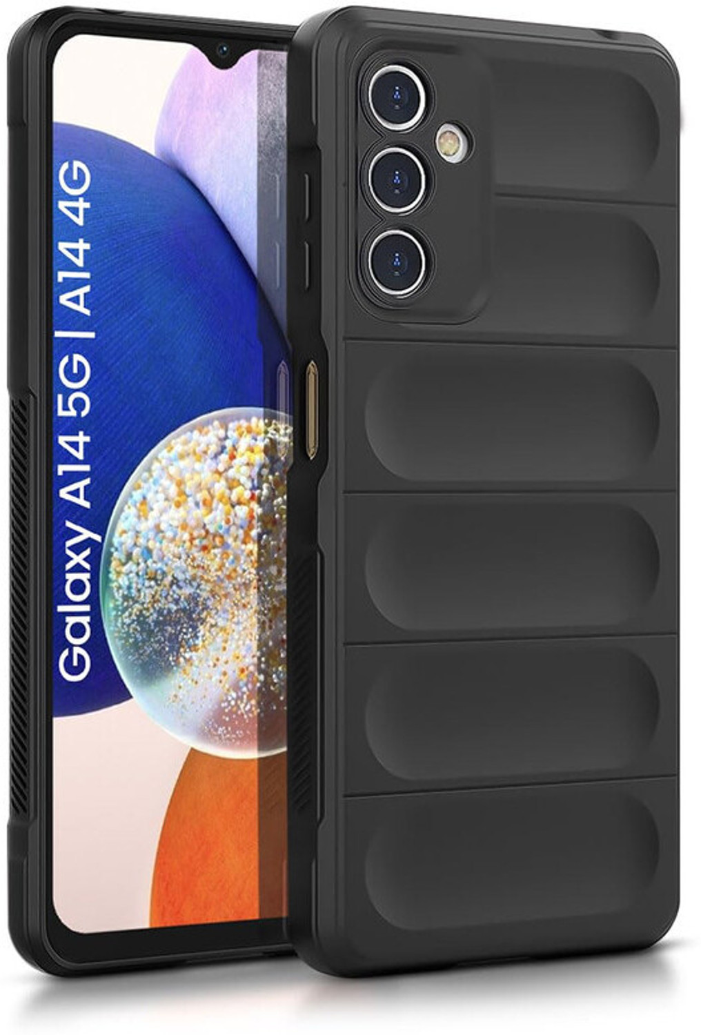 Image of Casekoo - IN CASEKOO IN LOVE Back Cover for Samsung Galaxy A14 5G (Black, Grip Case, Silicon, Pack of: 1)