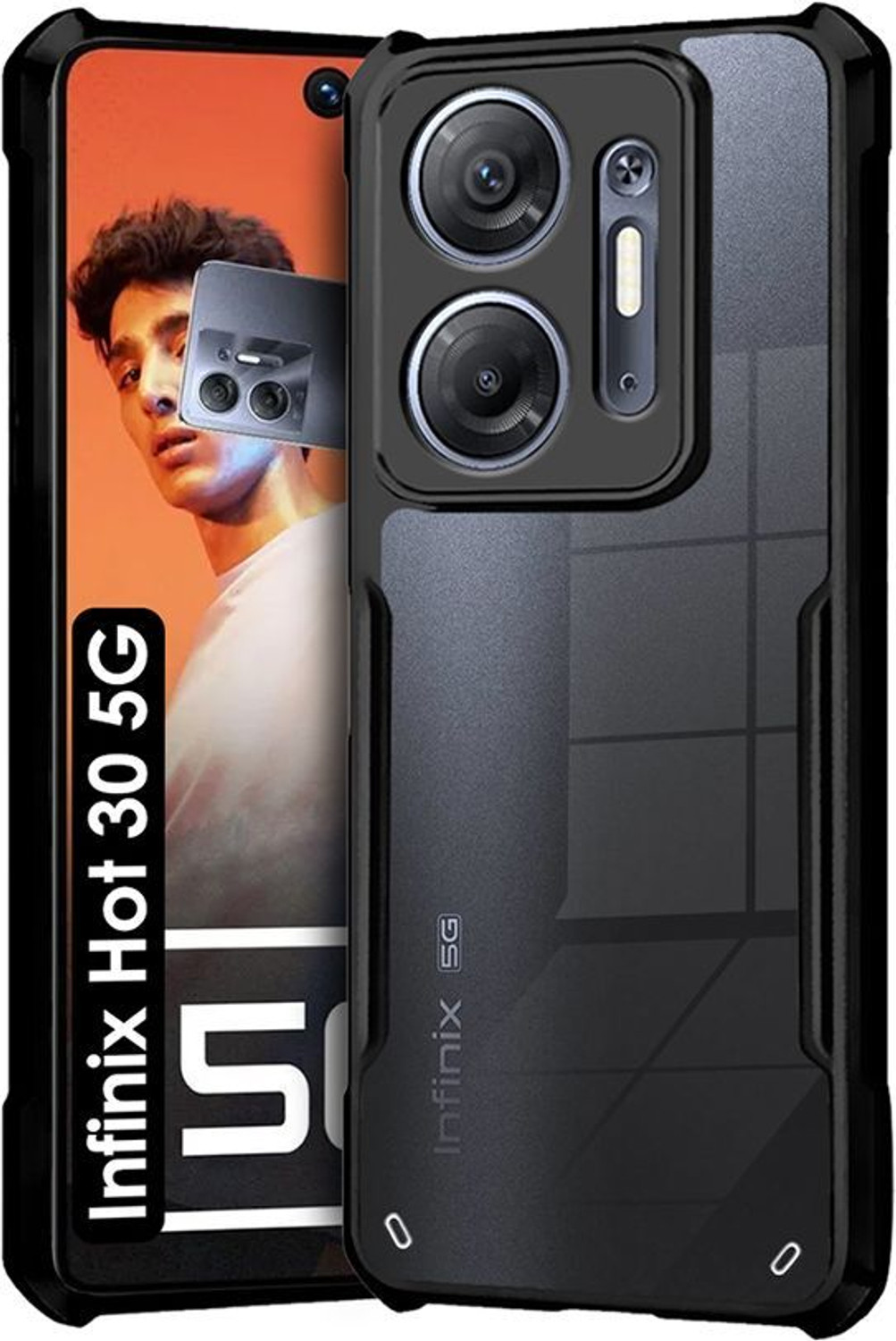 Image of BOZTI Back Cover for Realme 7 Pro (Black, Rugged Armor, Pack of: 1)