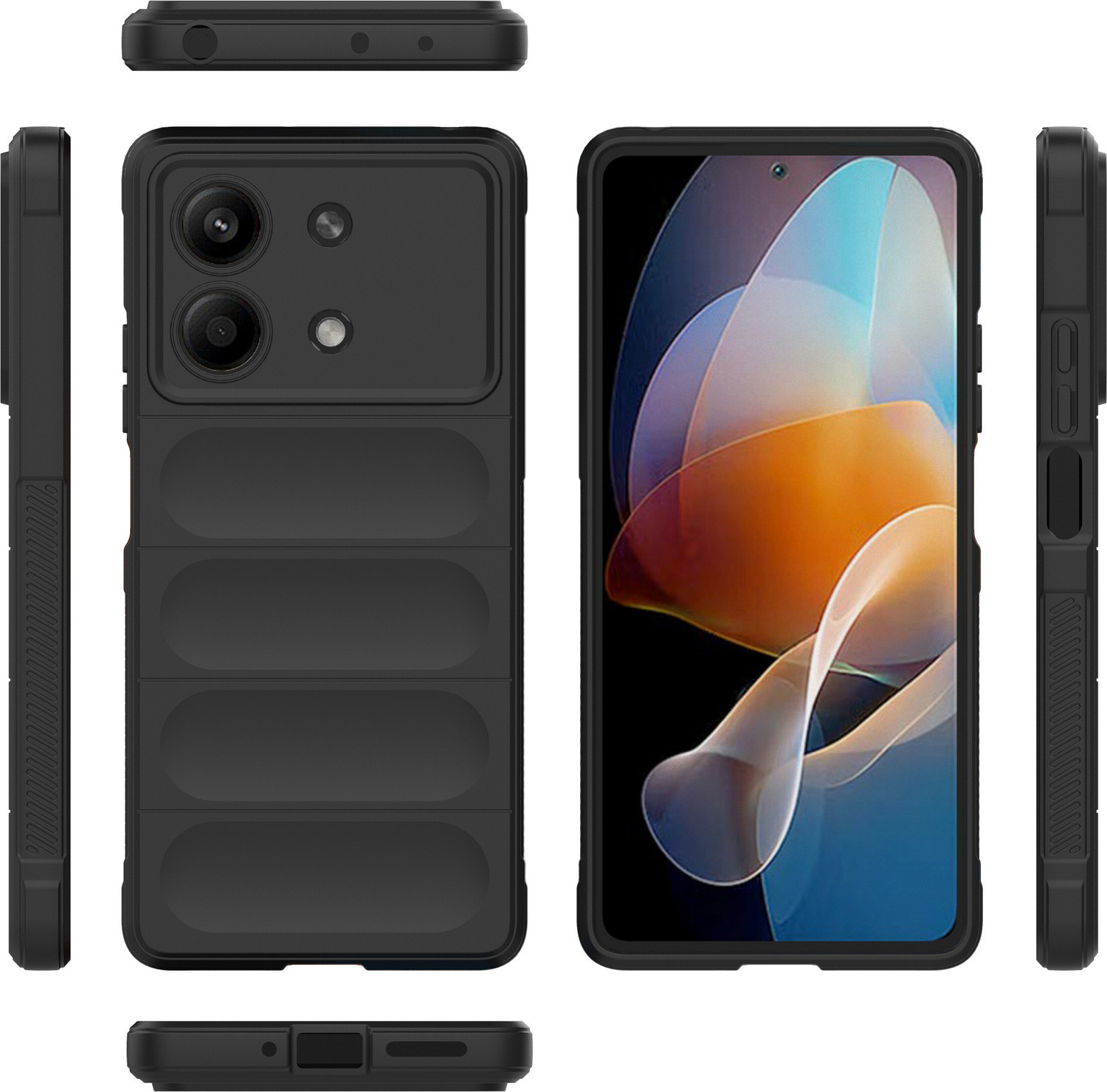 Image of MatteSmoke Back Cover for Poco X6 Neo 5G (Black, 3D Case, Rubber, Pack of: 1)