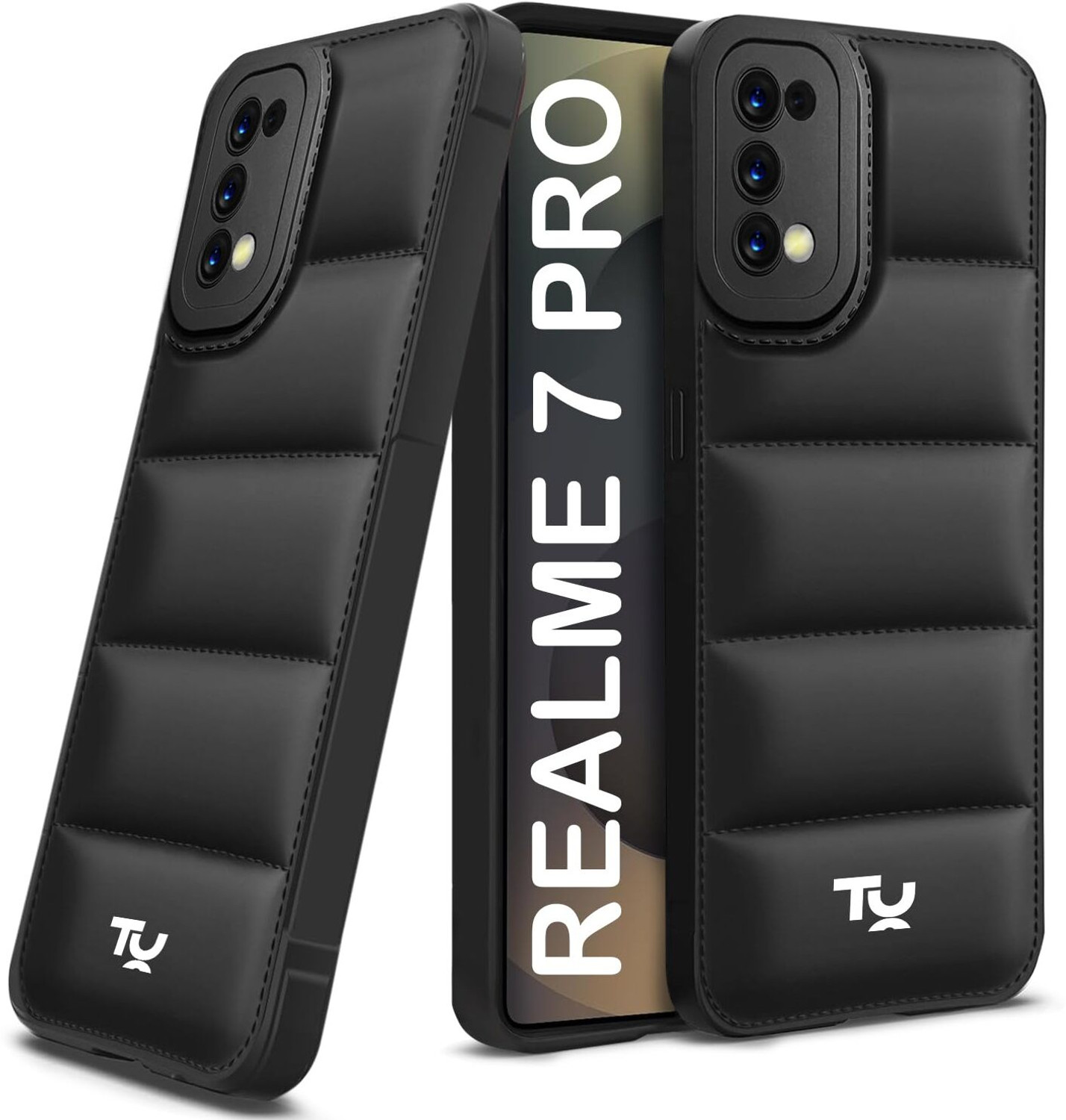 Image of BOZTI Back Cover for Realme 7 Pro (Black, Rugged Armor, Pack of: 1)