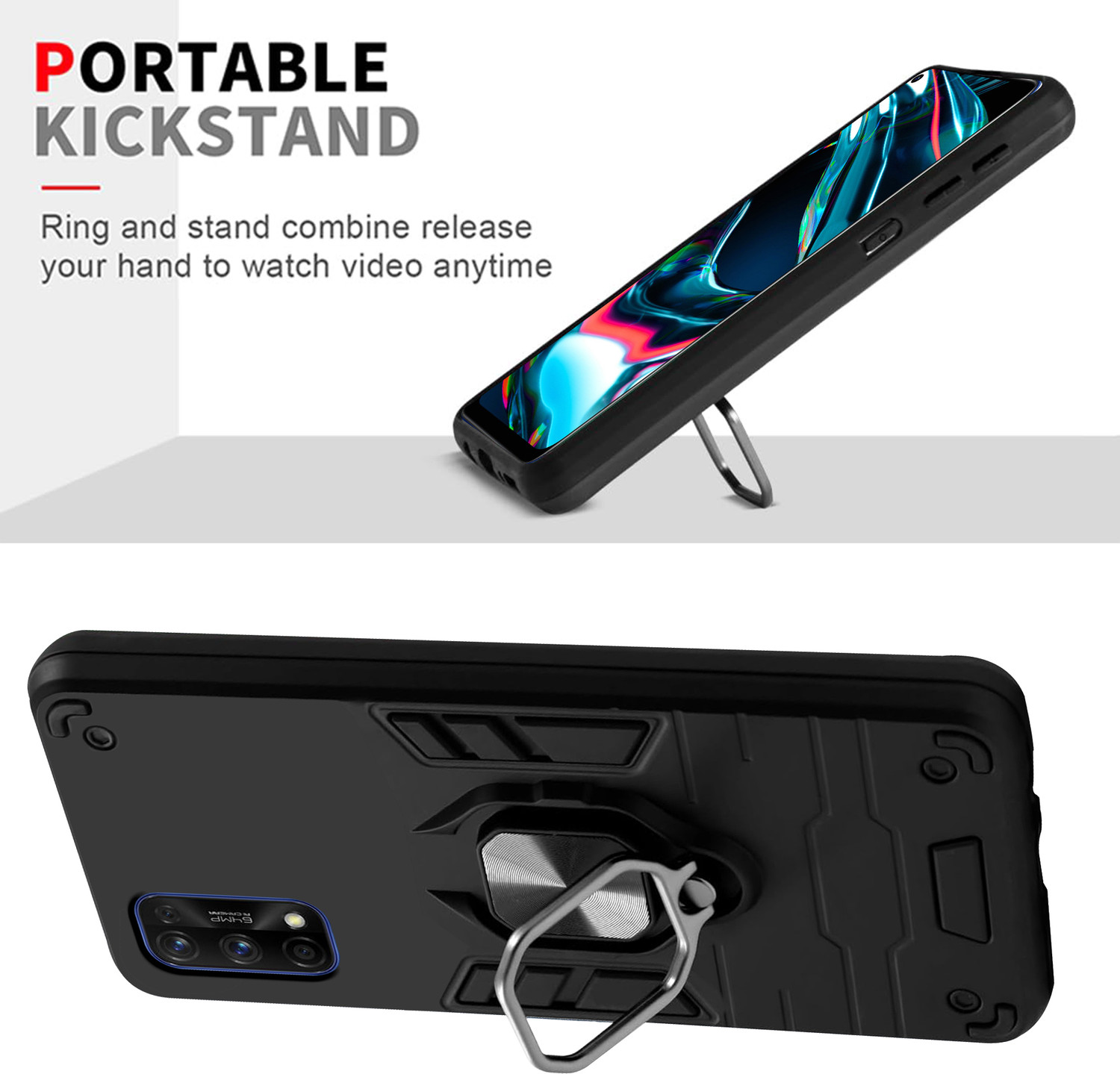 Image of BOZTI Back Cover for Realme 7 Pro (Black, Rugged Armor, Pack of: 1)