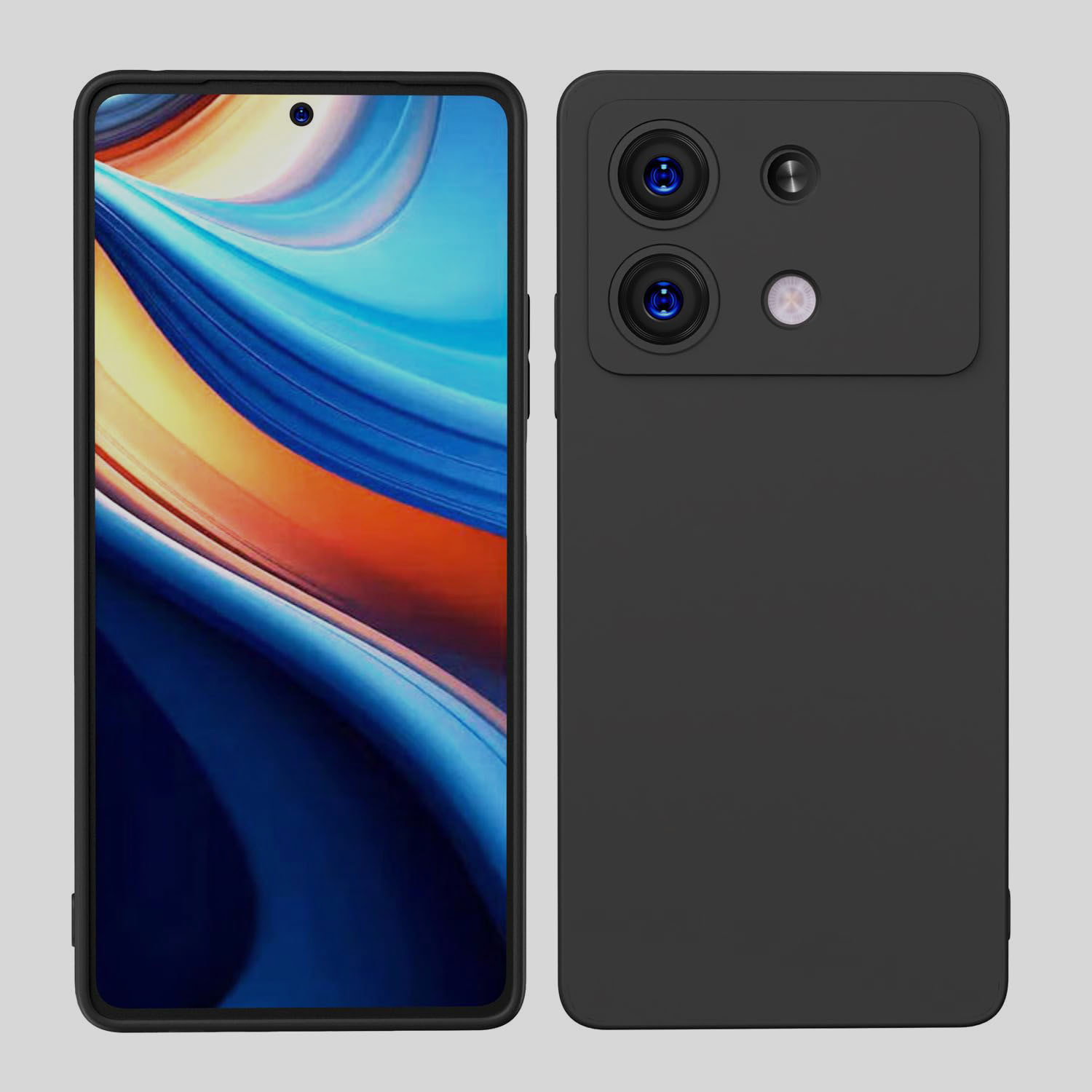Image of MatteSmoke Back Cover for Poco X6 Neo 5G (Black, 3D Case, Rubber, Pack of: 1)