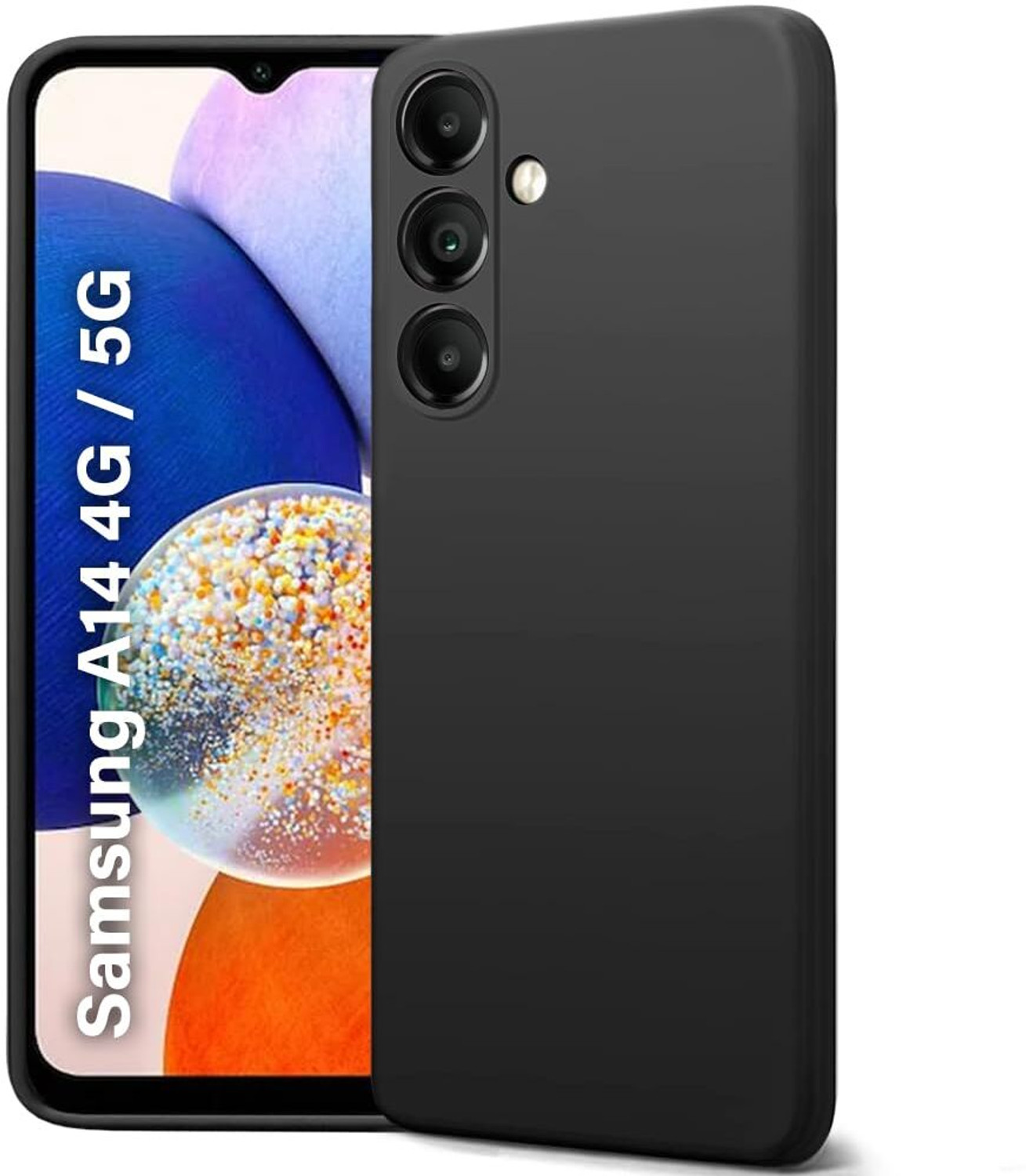 Image of Casekoo - IN CASEKOO IN LOVE Back Cover for Samsung Galaxy A14 5G (Black, Grip Case, Silicon, Pack of: 1)