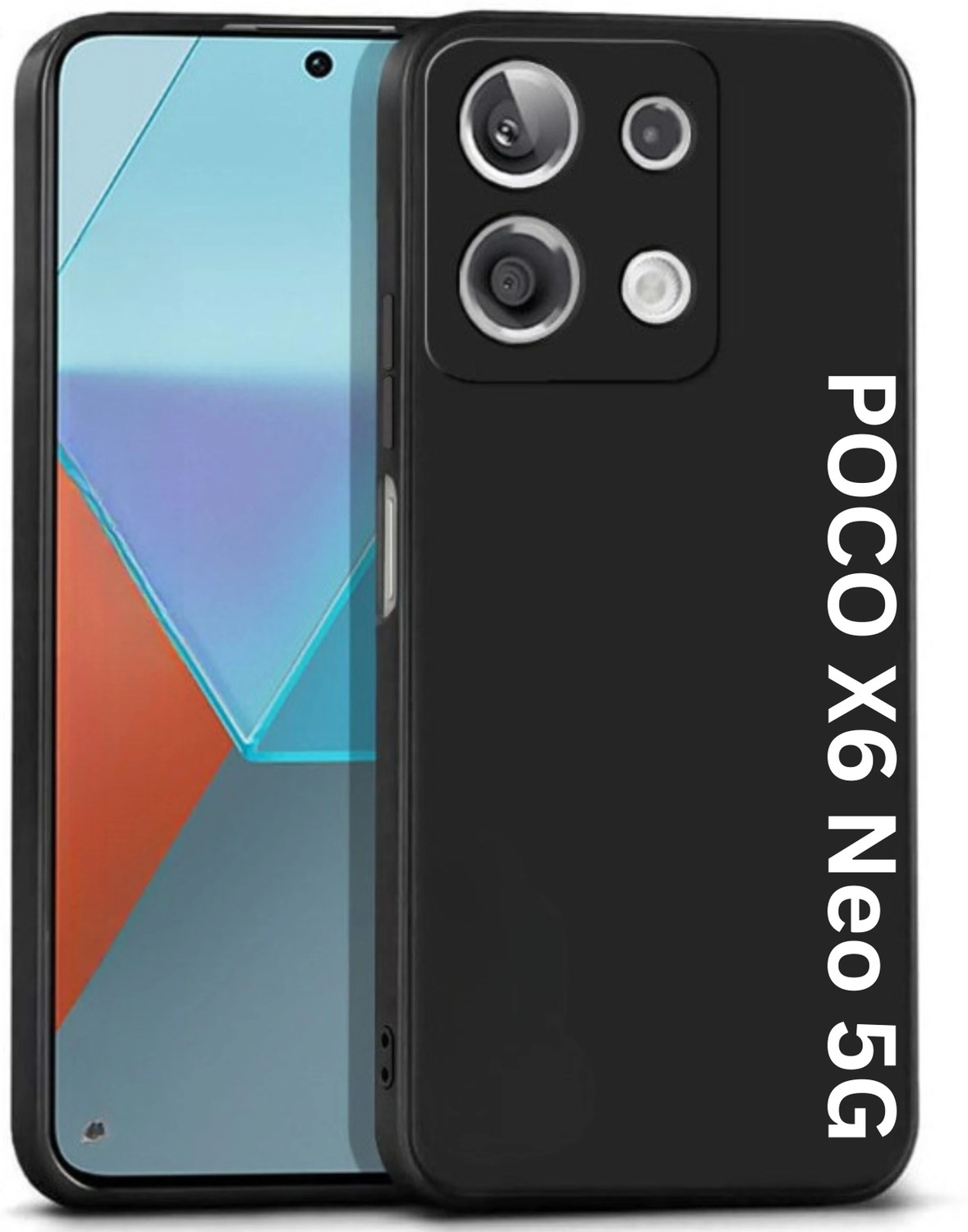 Image of MatteSmoke Back Cover for Poco X6 Neo 5G (Black, 3D Case, Rubber, Pack of: 1)