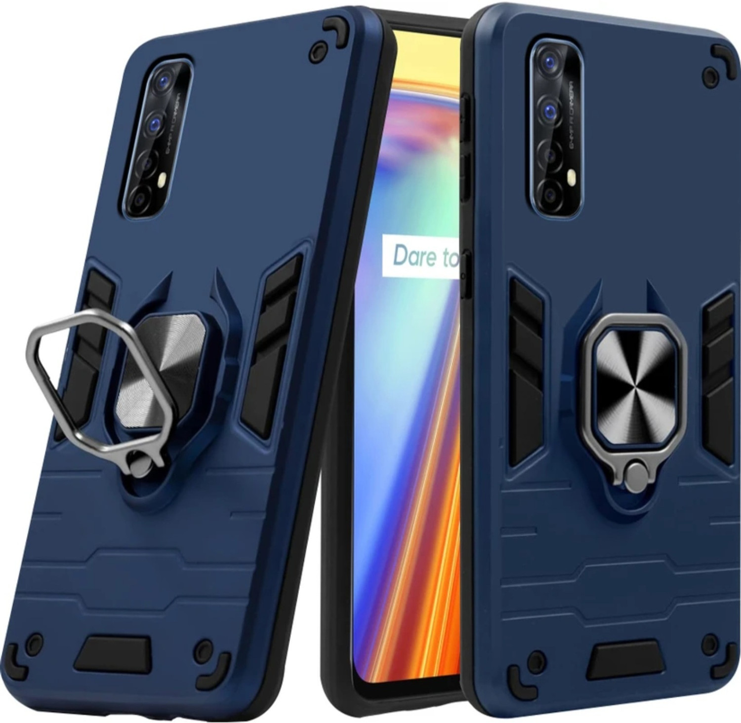 Image of BOZTI Back Cover for Realme 7 Pro (Black, Rugged Armor, Pack of: 1)